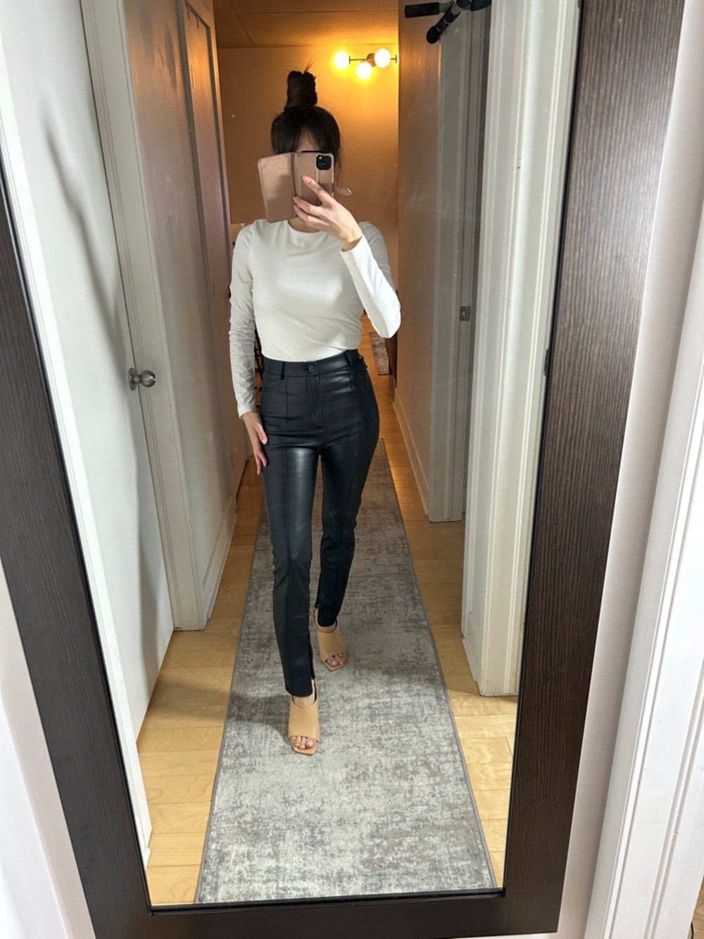 Zara High-Waist Faux Leather Skinny Pants – S